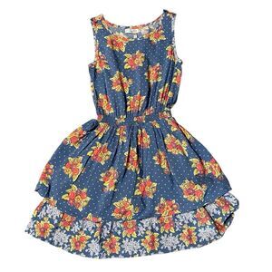 NWT Matilda Jane 435 Girls Rose Polka Dot Top of the Class Tier Dress Sz 12 Blue